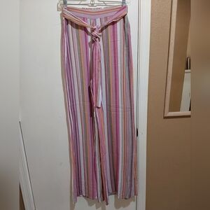 🌺 NWT Know.One.Cares Striped Rayon Wide Leg Pants